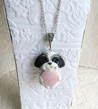 Load image into Gallery viewer, Shih Tzu Love &amp; Energy Heart Stone pendant necklace