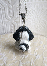 Load image into Gallery viewer, Shih Tzu Love &amp; Healing Purple Aythest heart pendant necklace