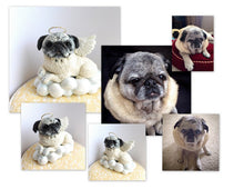 Load image into Gallery viewer, Dog Memorial, YOUR Pet Angel with Wings and Halo on cloud Keepsake portrait CUSTOM sculpture - Furever Clay
