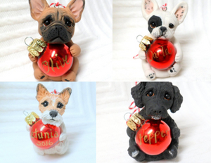 Your Pet Portrait Custom Christmas ornament Personalized - Furever Clay