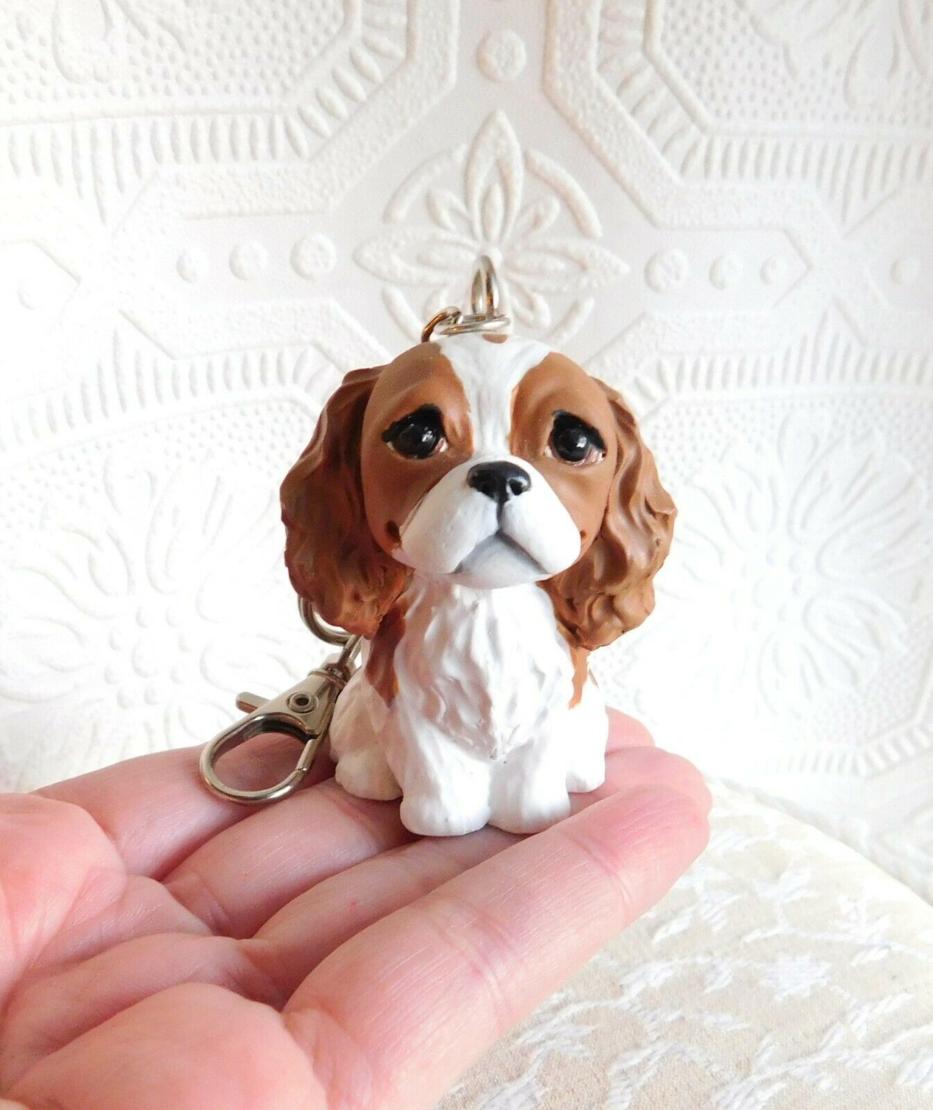 Cavalier King Charles pet memorial keychain - pet keepsake - dog key chain  - bag charm - pet loss - gift - cavalier jewelry