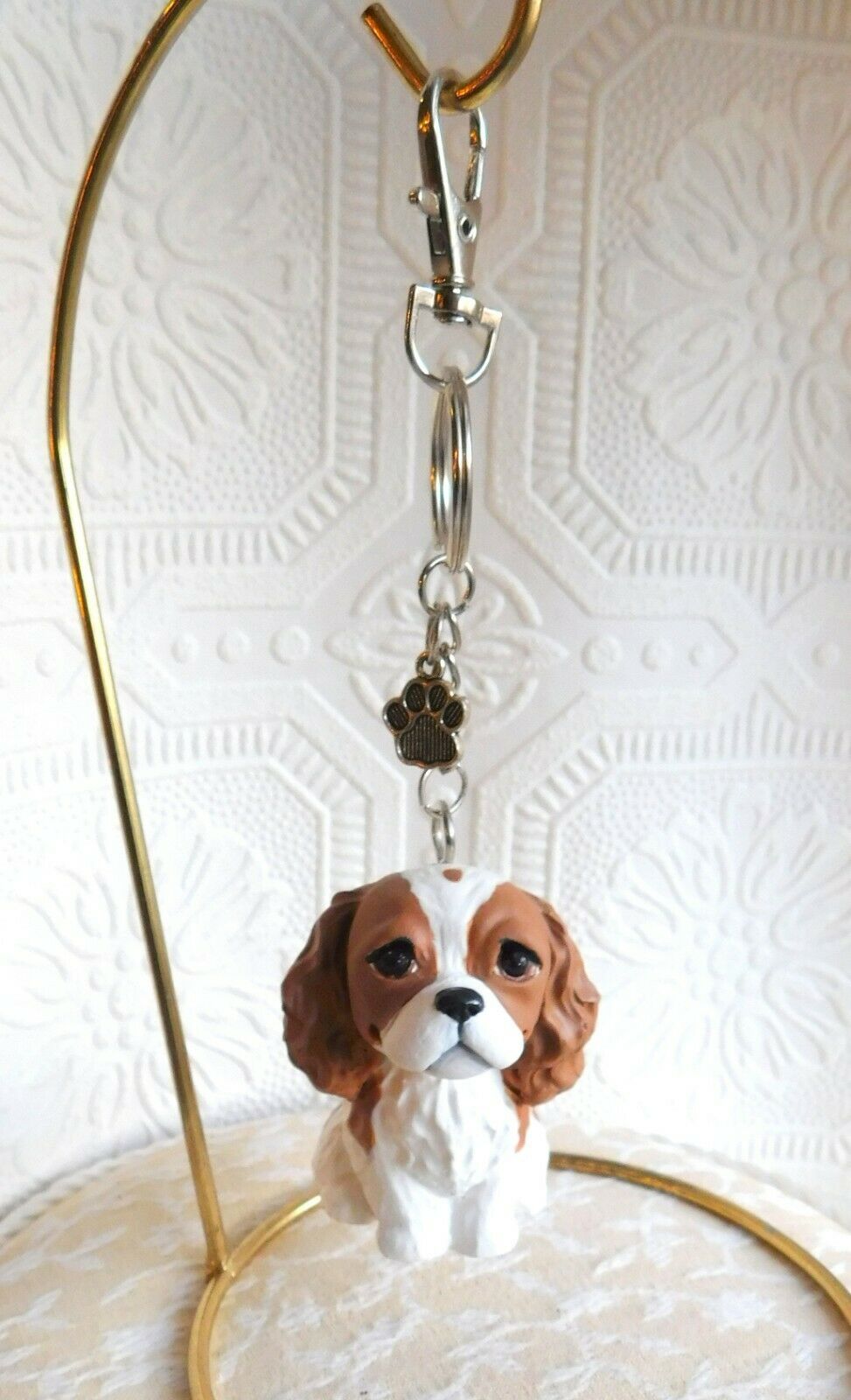 Cavalier King Charles pet memorial keychain - pet keepsake - dog key chain  - bag charm - pet loss - gift - cavalier jewelry